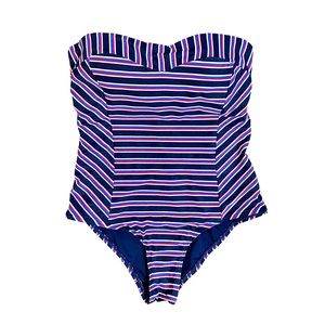Nip Tuck Swim Women’s One Piece Swimsuit Sailor Stripe Size US 6 Multifit Cup